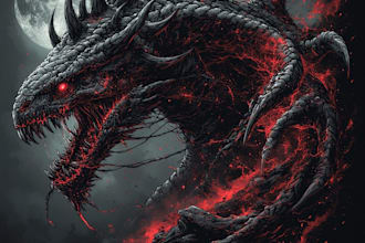 draw a detailed dark art illustration