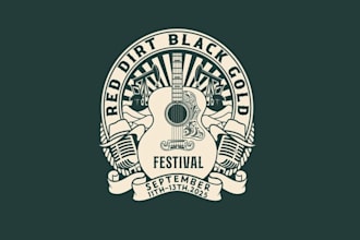 design vintage modern crossover red dirt music logo