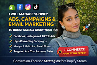 manage shopify ads, campaigns and email marketing to boost sales, SEO, and ROI