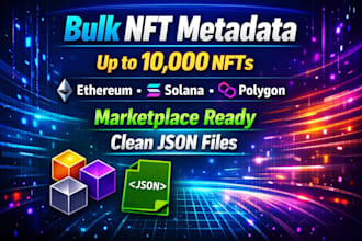 create bulk nft metadata json for ethereum, sol and polygon