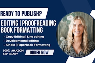copy edit novel, amazon KDP book formatting for publishing, book proofreading