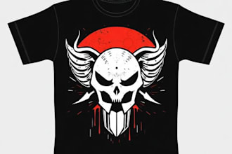 draw linocut illustration for tshirt design