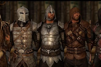 create npcs follower mods, build and port character, 3d weapon, armor in skyrim