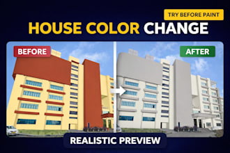 change house exterior and interior wall color realistically