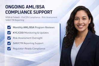 provide ongoing aml bsa compliance support for msb businesses
