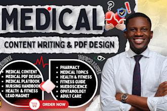 write medical ebook, nursing playbook, fitness journal meal plan pharmacy guide