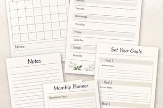 design clean and unique canva planner templates