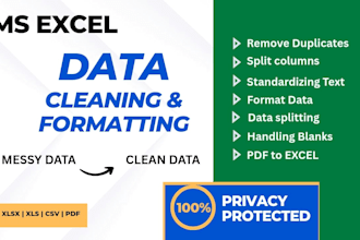 clean,format and split excel data and convert PDF to excel