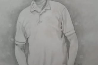 make handmade hyper realistic charcoal portraits