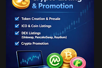 create coin token do crypto promotion token listing coin listing and ico listing