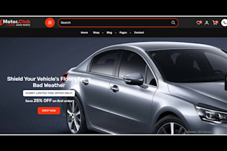 design auto part store shopify store woocommerce automobile auto part website