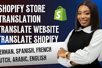 shopify store translation french, arabic, italian, dutch, german spanish english