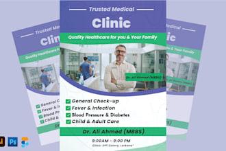 design modern medical flyer for doctors, hospitals and labs