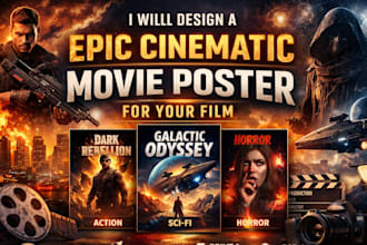 design a cinematic hollywood style movie poster that sells your film