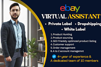 be your ebay private lable, white label and dropshipping virtual assistant
