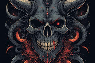 draw a detailed dark art illustration