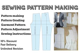 make digital clothing sewing pattern, size grading for your garment dress