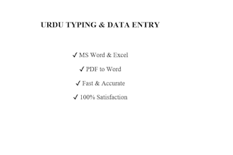 do urdu typing and data entry
