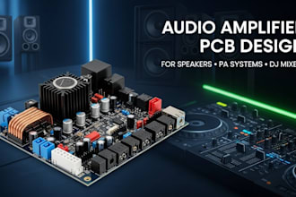 mixed amplifier pcb for audio amplifier, speakers, pa system, dj mixers