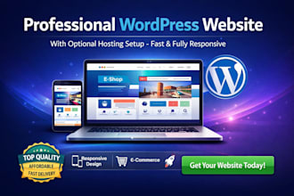 create a professional wordpress website with optional hosting setup