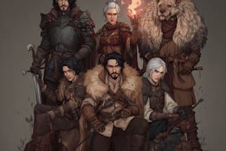 create a character art fantasy dnd character, dnd party, game art