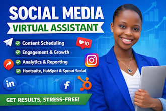 manage your social media as a VA using hootsuite, hubspot, and sprout social