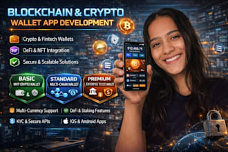 develop advance blockchain crypto wallet app, blockchain app fintech wallet app