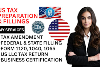 do personal amend tax, file US tax return, form 1120, 1040, be tax consultant