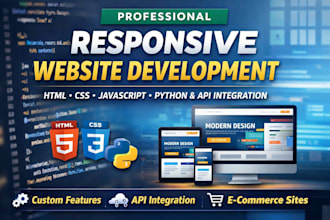 develop a custom website with HTML, CSS, javascript, and python