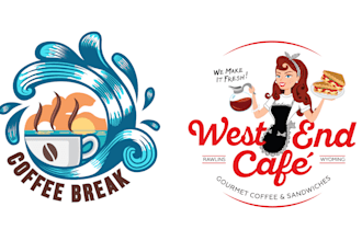 design logo for coffee shop, restaurant, bar and bakery with branding