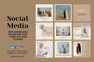 design post and story templates for instagram and facebook