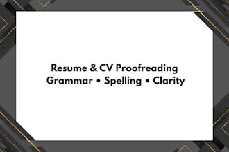 proofread and correct grammar in your resume or CV