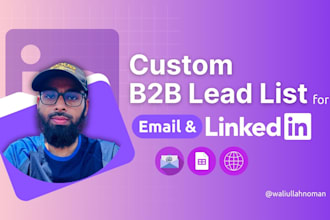 create custom b2b lead generation lists for email and linkedin outreach