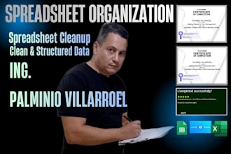 do spreadsheet organization and data cleanup