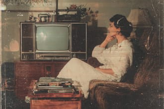 design a vintage retro album cover art or single artwork