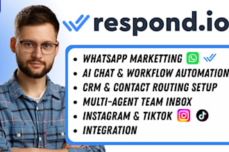 setup and automate respond io customer support with whatsapp API CRM ai agent