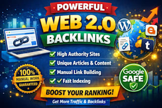 build high authority web 2 0 backlinks with manual SEO link building