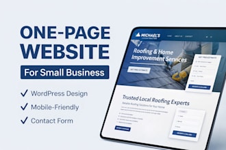 create a one page wordpress website for your small business