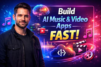 develop an ai music generator app, beat maker, dj mix and lyrics app