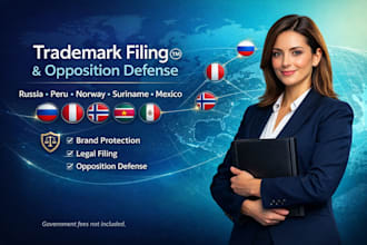 file trademarks in russia, peru, norway, suriname, mexico