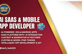 be ai saas mobile app, chatbot, website or generative ai developer or engineer