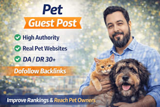 do pet blog outreach for high da pet guest posts and high authority backlinks