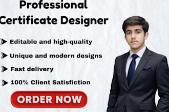 provide professional certificate design services