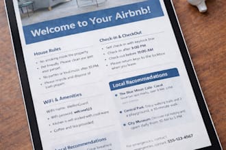 create a guest friendly airbnb house rules and local guide PDF