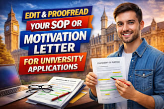 edit and proofread your sop lom and essay for university applications