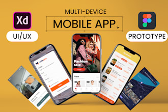 design mobile app UI UX, figma app design and app screenshots