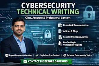 write cybersecurity technical reports, and documentation