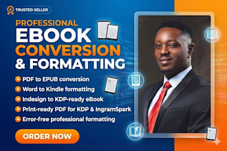 convert PDF word or indesign to KDP ready epub and kindle