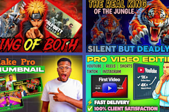 create eye catching stylish design thumbnail for youtubers