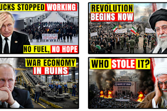 design viral geopolitical and world news youtube thumbnails